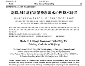 新疆地区既有高架桥渗漏水治理技术研究